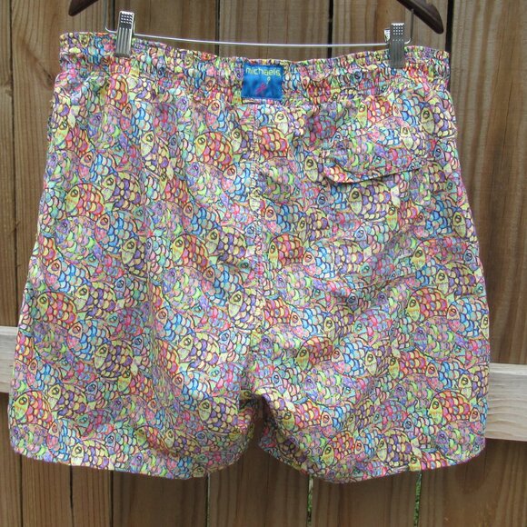 Michael's Men's Mesh Liner Swim Trunks Abstract Fish multicolored sz: 2xl - Picture 4 of 16